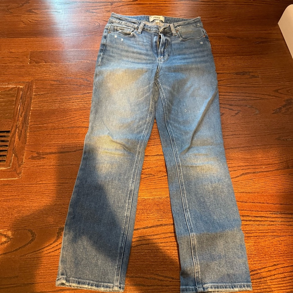 PAIGE Women's Straight Leg Blue Jeans - Cindy Crop Petite